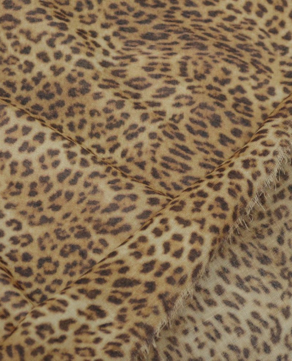 Ткань Вискоза Леопард 0283 цвет бежевый леопардовый картинка 2