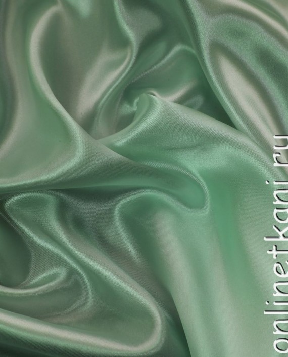 Ткань Атлас "Яблоко Грэни" 024 цвет зеленый картинка