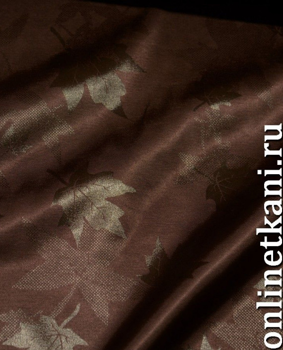 Ткань Атлас 113 цвет коричневый абстрактный картинка