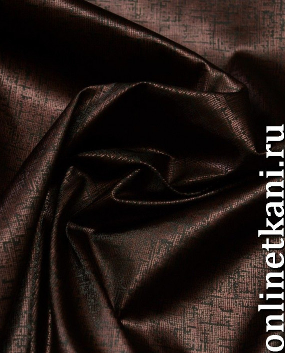 Ткань Атлас 114 цвет коричневый абстрактный картинка 2
