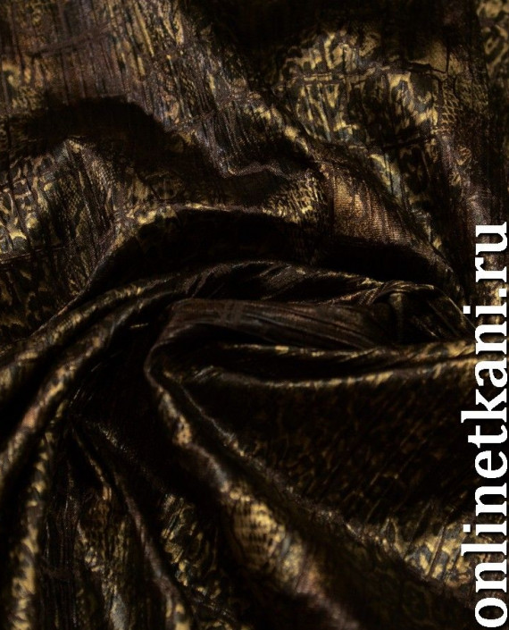 Ткань Атлас 115 цвет коричневый анималистический картинка 1