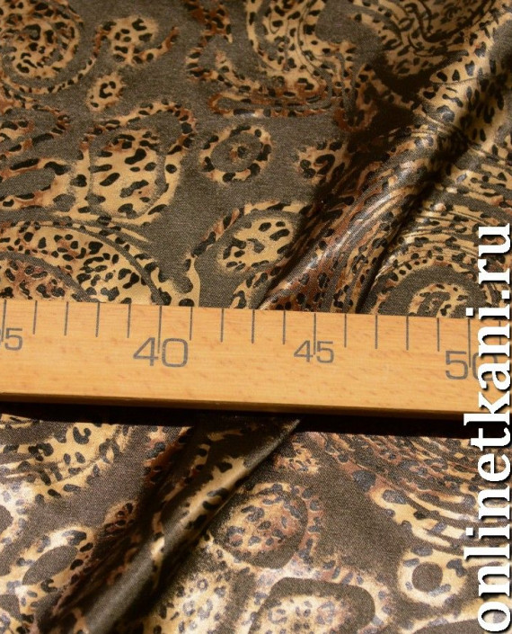 Ткань Атлас 120 цвет коричневый леопардовый картинка 2