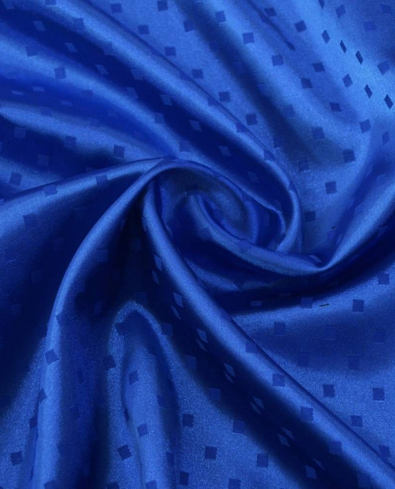Ткань Атлас 194 цвет синий в горошек картинка