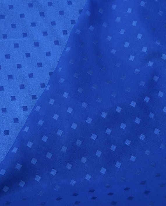 Ткань Атлас 194 цвет синий в горошек картинка 2