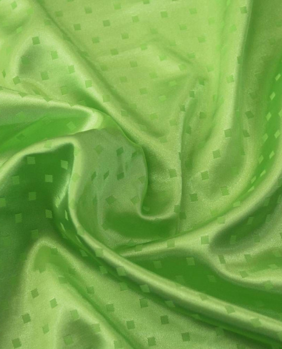 Ткань Атлас 197 цвет зеленый в горошек картинка