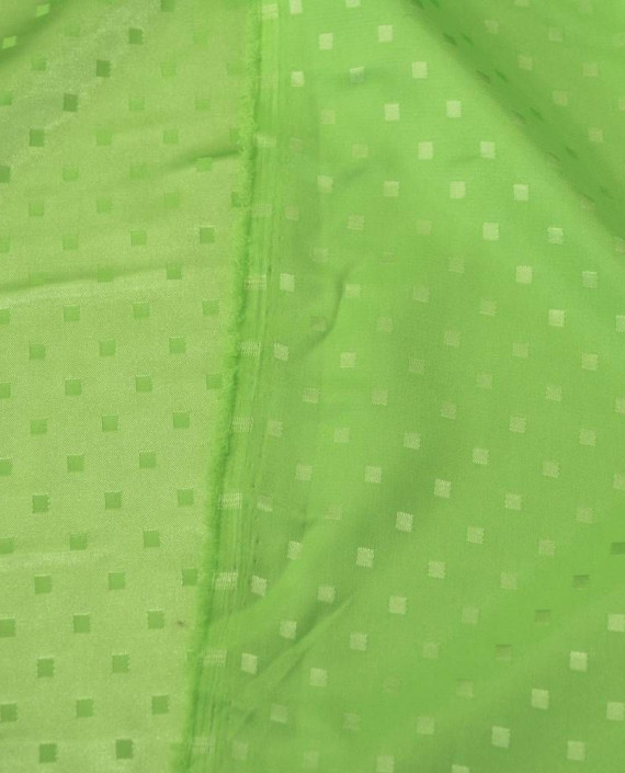 Ткань Атлас 197 цвет зеленый в горошек картинка 2
