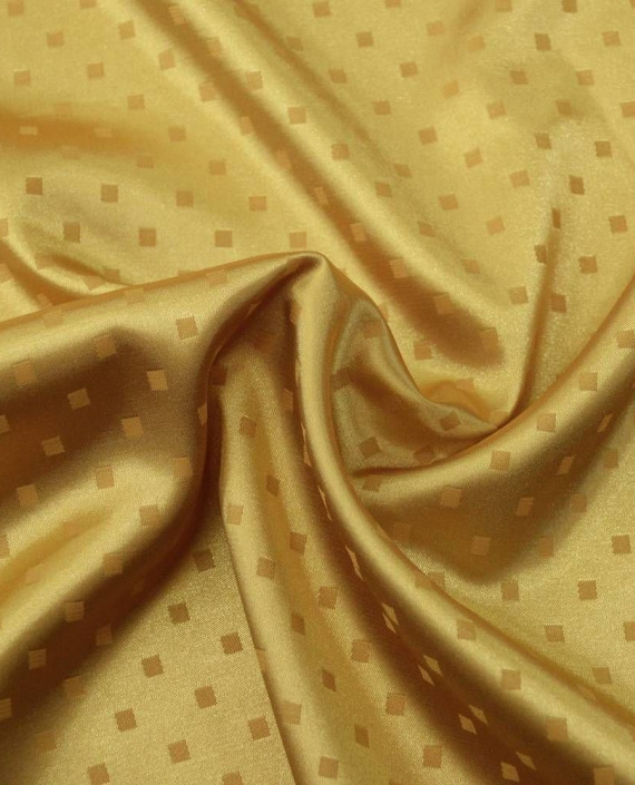 Ткань Атлас 201 цвет золотой в горошек картинка