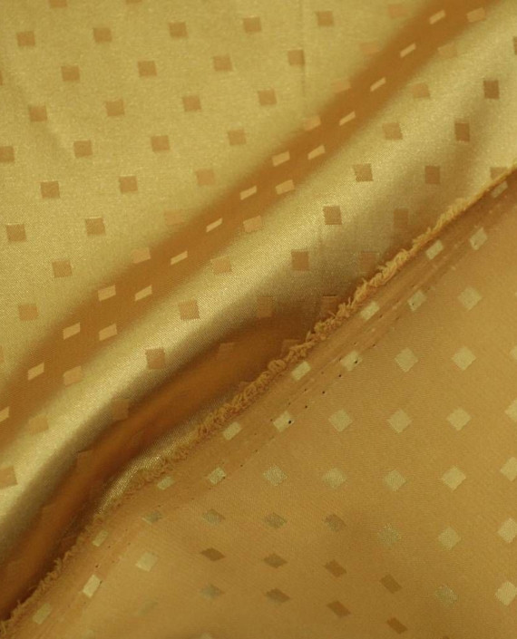 Ткань Атлас 201 цвет золотой в горошек картинка 2