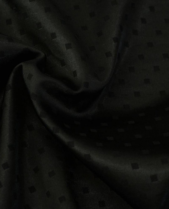 Ткань Атлас 202 цвет черный в горошек картинка