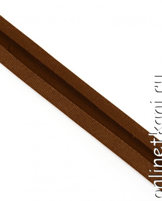 Косая бейка атласная 022 цвет коричневый картинка 1