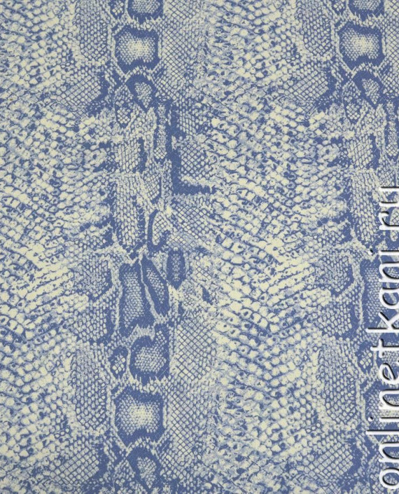 Ткань Джинс "Змеиная кожа" 041 цвет голубой анималистический картинка
