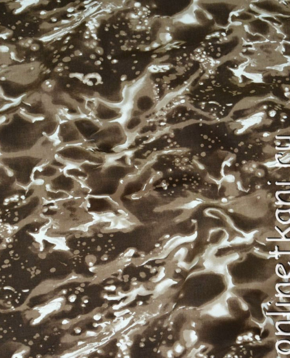 Ткань Джинс "Сказочная глубина" 046 цвет коричневый абстрактный картинка 2