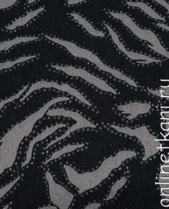 Ткань джинс "Синий тигр" 070 цвет черный в полоску картинка 2