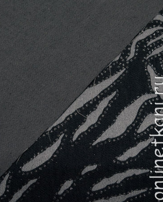 Ткань джинс "Синий тигр" 070 цвет черный в полоску картинка