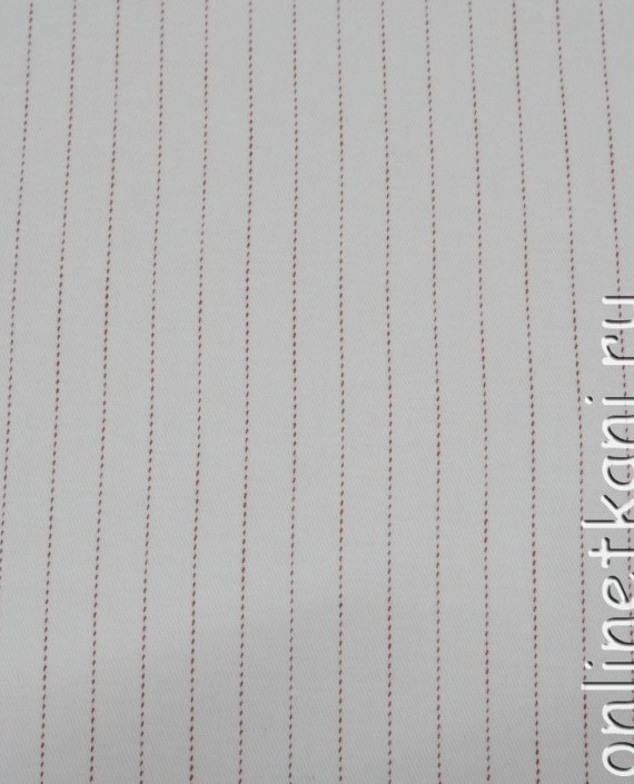 Ткань джинс "Красная линия" 089 цвет белый в полоску картинка 1