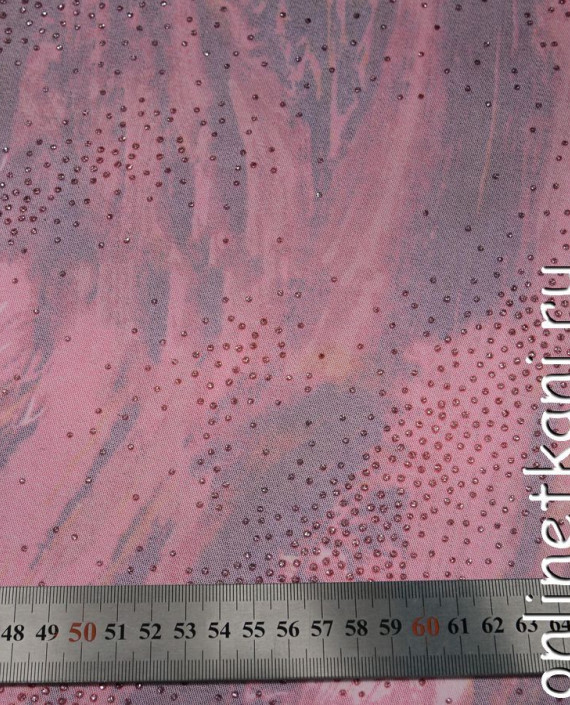 Ткань Джинс 116 цвет розовый абстрактный картинка 1