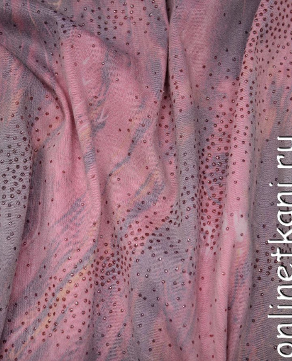 Ткань Джинс 116 цвет розовый абстрактный картинка