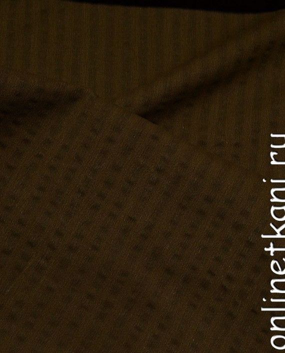 Ткань Джинс 145 цвет коричневый геометрический картинка