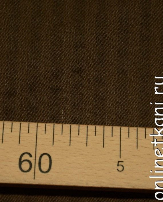 Ткань Джинс 145 цвет коричневый геометрический картинка 1