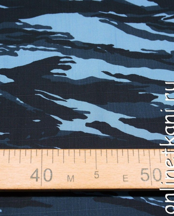 Ткань Джинс "Барга" 236 цвет голубой абстрактный картинка 1