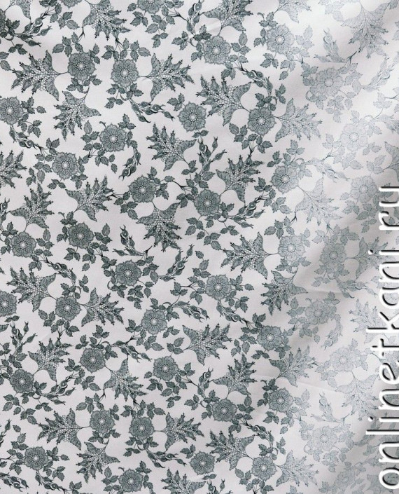 Ткань Джинс "Бавено" 239 цвет белый цветочный картинка