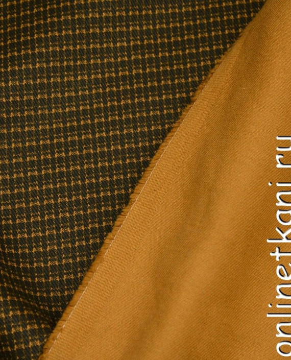 Ткань Джинс 369 цвет коричневый геометрический картинка 1
