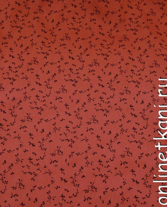 Ткань Джинс Принт 393 цвет красный цветочный картинка