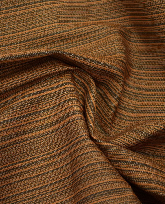 Ткань Джинс Принт 568 цвет коричневый в полоску картинка