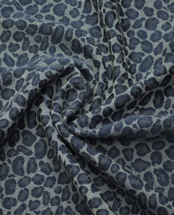 Ткань Джинс Принт 573 цвет синий леопардовый картинка