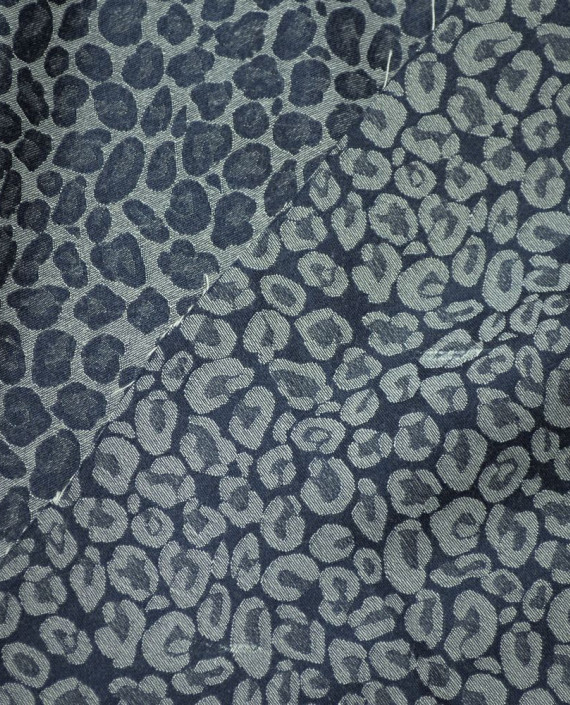 Ткань Джинс Принт 573 цвет синий леопардовый картинка 2