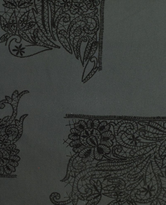Ткань Джинс Принт Купон 575 цвет черный цветочный картинка 1
