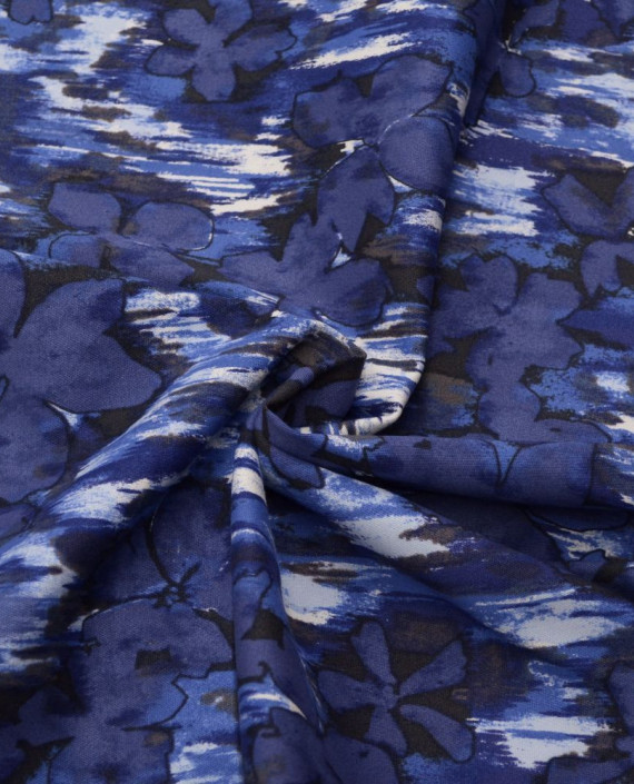 Ткань Хлопок Костюмный 577 цвет синий абстрактный картинка