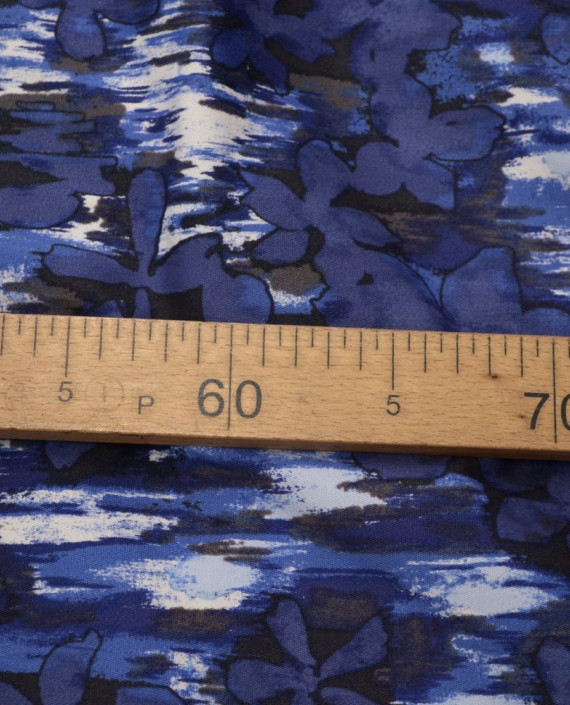 Ткань Хлопок Костюмный 577 цвет синий абстрактный картинка 1