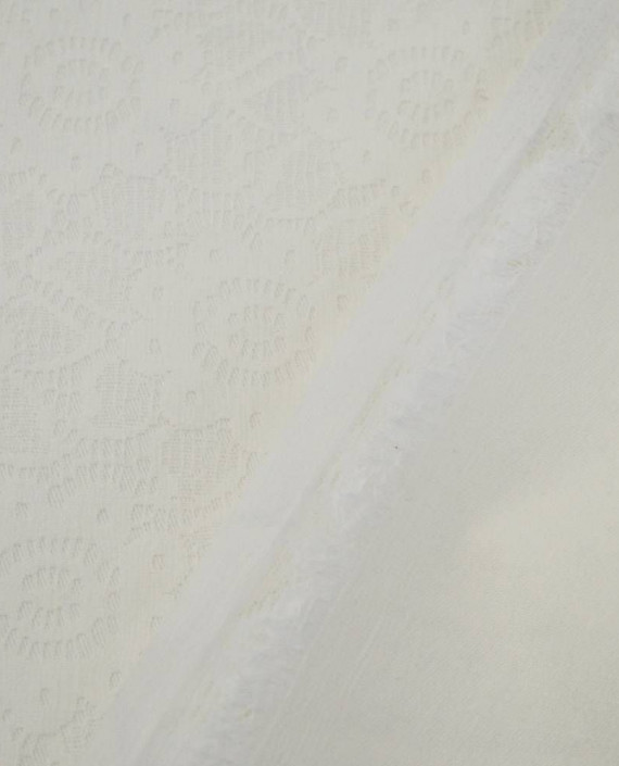 Последний отрез-2м Ткань Джинс "Кружева" 1782 цвет белый картинка 1