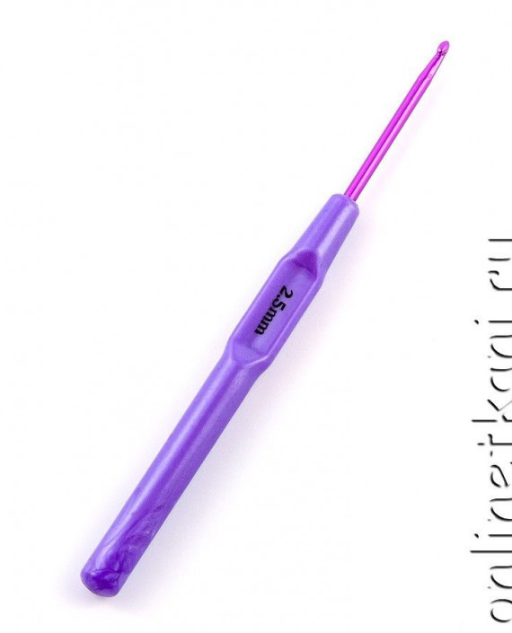Крючок для вязания 002 цвет фиолетовый картинка 1