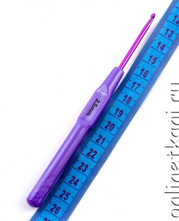 Крючок для вязания 002 цвет фиолетовый картинка 2
