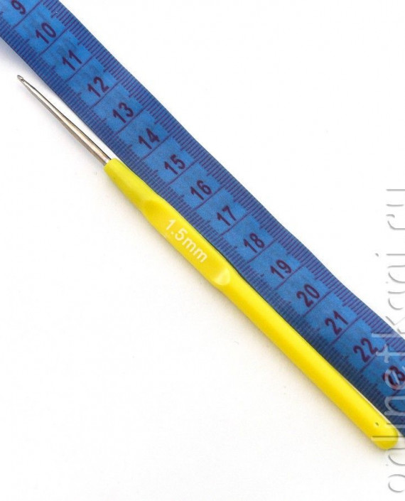 Крючок для вязания 1.5 мм 011 цвет желтый картинка 1
