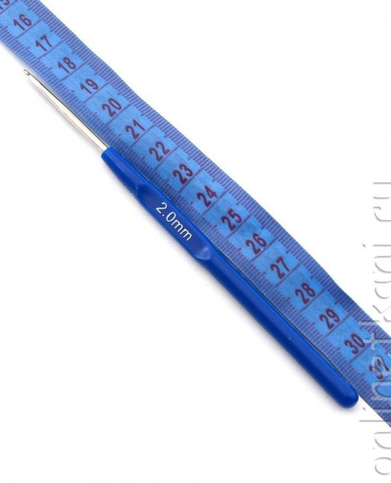 Крючок для вязания 2.0 мм 012 цвет синий картинка 2