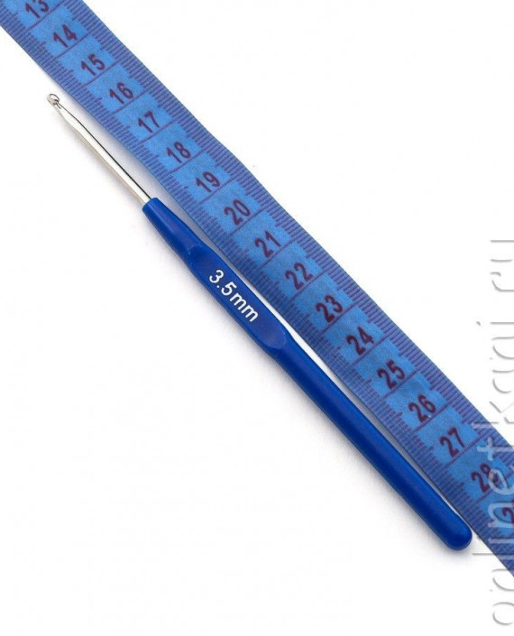 Крючок для вязания 3.5 мм 015 цвет синий картинка 2