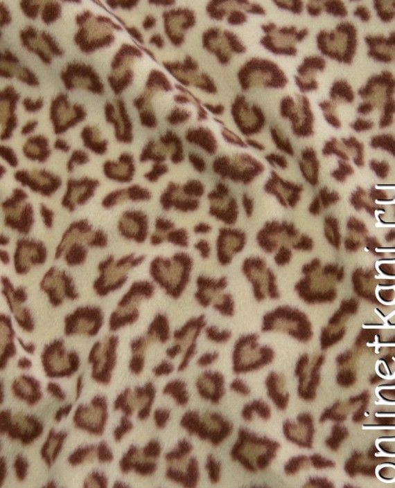Ткань Флис 0021 цвет бежевый леопардовый картинка