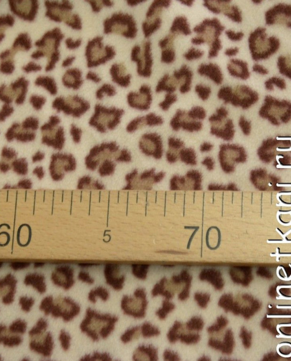 Ткань Флис 0021 цвет бежевый леопардовый картинка 1