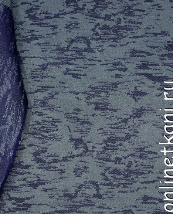 Ткань Жаккард 0009 цвет голубой абстрактный картинка 2