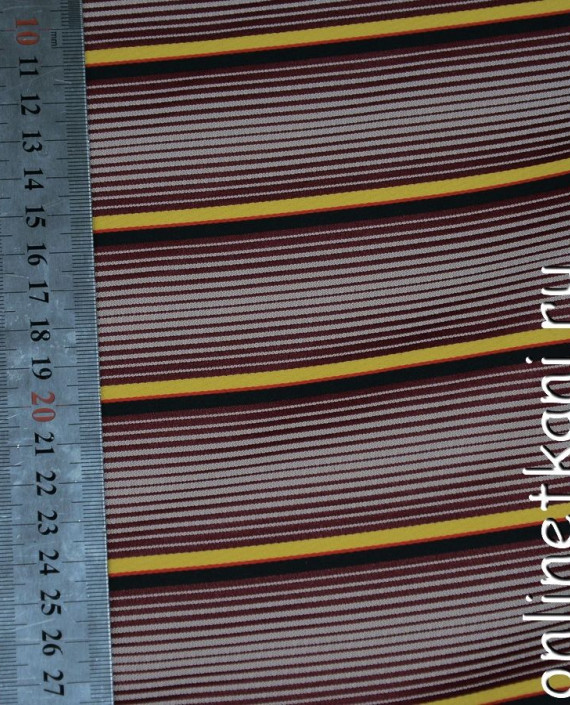 Ткань Жаккард 0012 цвет бордовый в полоску картинка 1