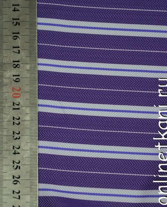 Ткань Жаккард 0015 цвет фиолетовый в полоску картинка 1