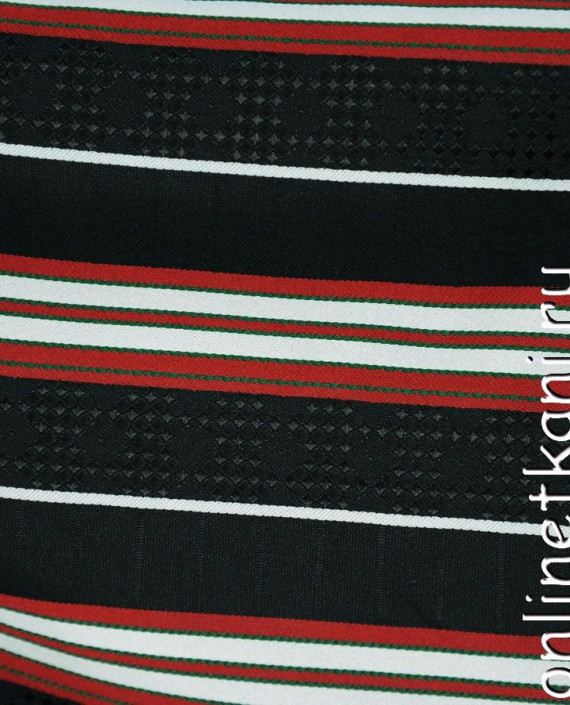 Ткань Жаккард 0019 цвет черный в полоску картинка 1