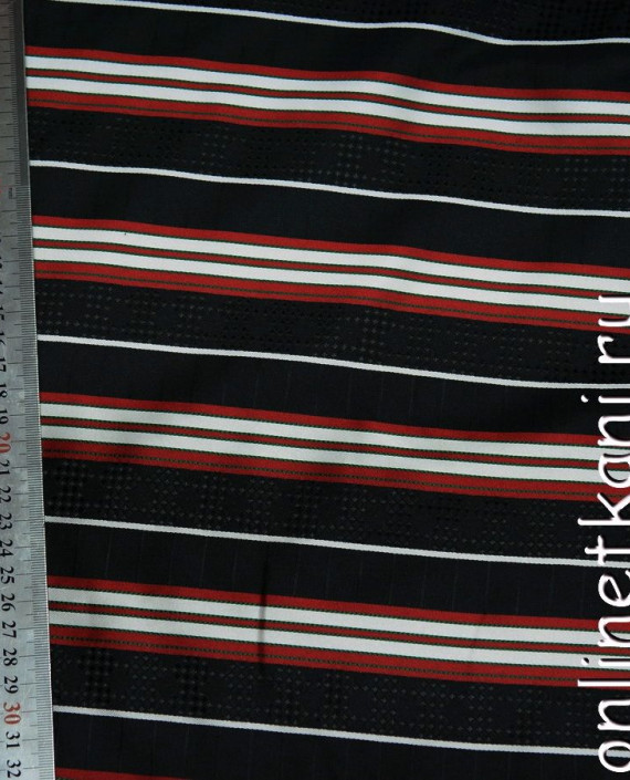 Ткань Жаккард 0019 цвет черный в полоску картинка 2