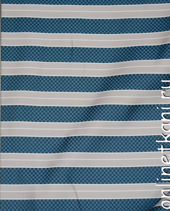 Ткань Жаккард 0024 цвет голубой в полоску картинка 1