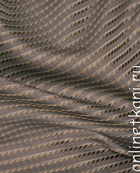 Ткань Жаккард 0025 цвет коричневый геометрический картинка 1