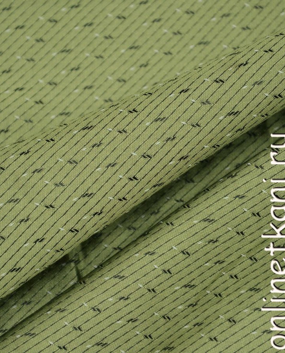 Ткань Жаккард 0035 цвет зеленый абстрактный картинка