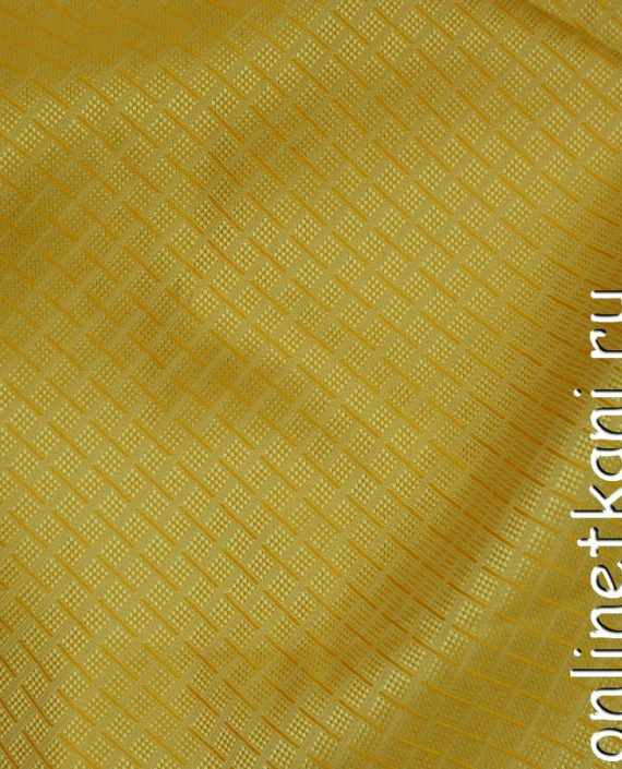 Ткань Жаккард 0036 цвет золотой в клетку картинка